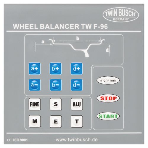 Wheel balancer with automatic pneumatic wheel clamping - TFT colour screen - TWF-96