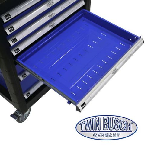 Filled tool trolley with 7 drawers